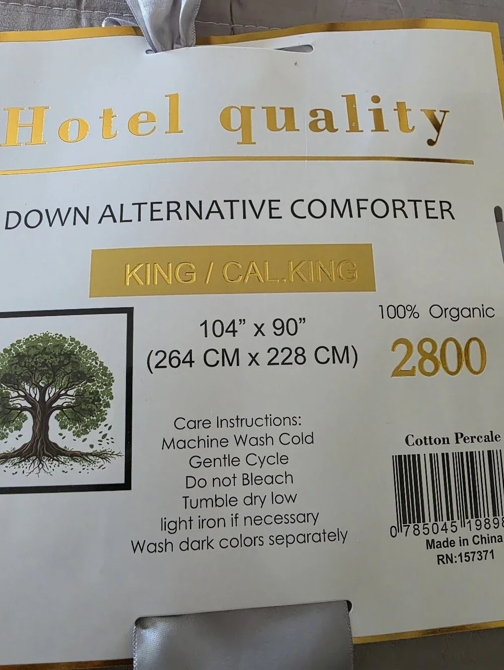 Hotel Quality Down Alternative Comforter - Gray - Unbranded King/cali King.